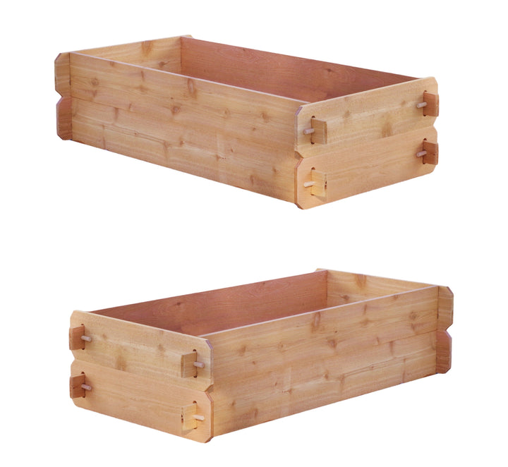 SET OF 2 Timberlane Gardens Easy Raised Garden Bed Kits. Double Deep. Select Cedar. Mortise &amp; Tenon. 2&