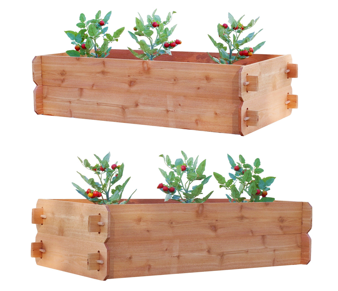 SET OF 2 Timberlane Gardens Easy Raised Garden Bed Kits. Double Deep. Select Cedar. Mortise &amp; Tenon. 2&
