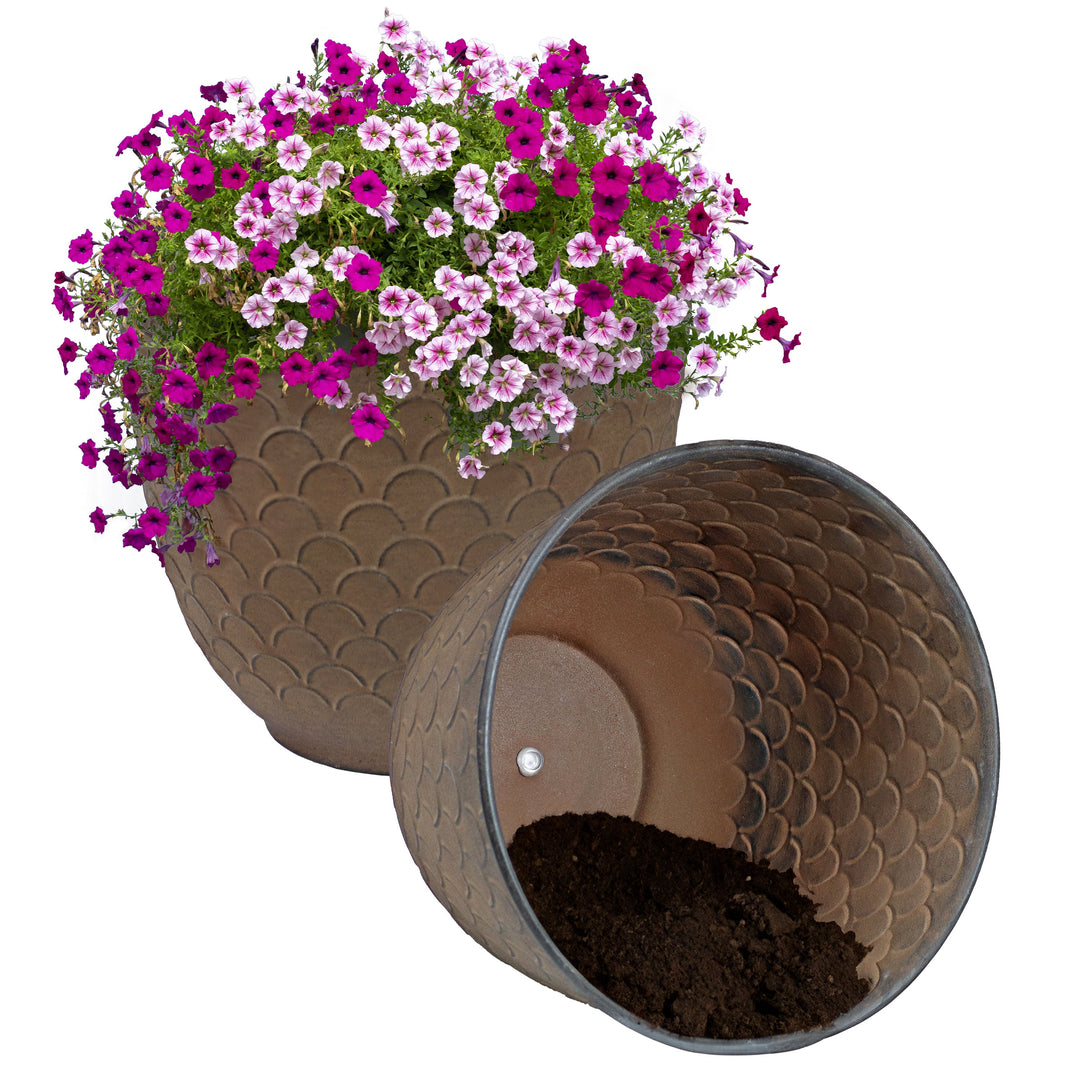Dinah Metal Outdoor Plant Pots - 12.5"