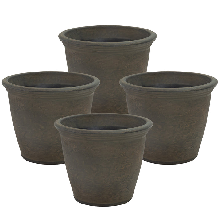Anjelica Polyresin Large Round Outdoor Planter