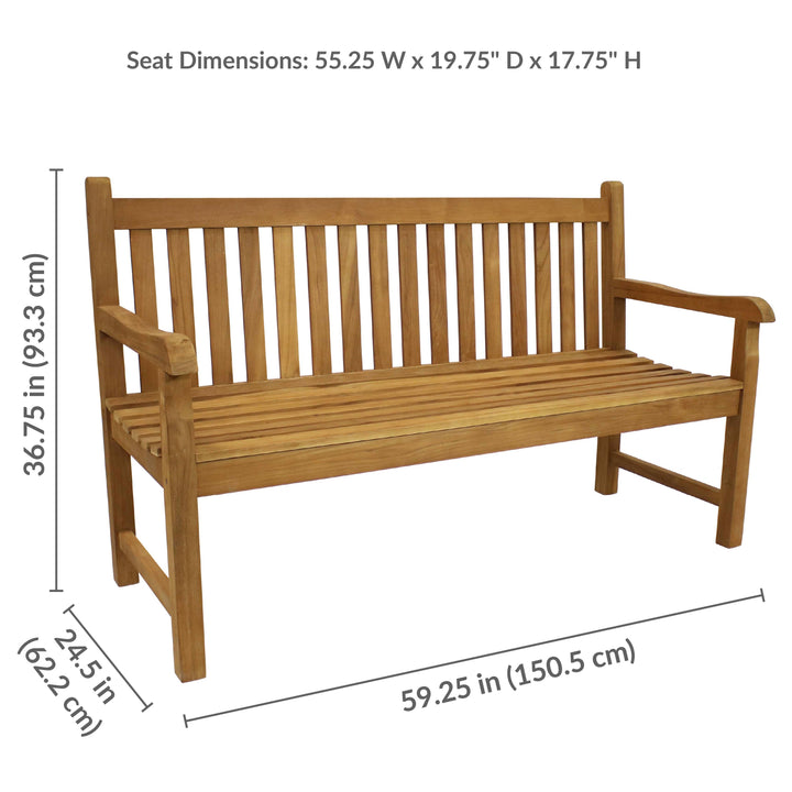 2-Person Teak Patio Bench for Outside