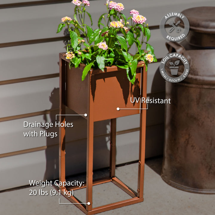 Modern Simplicity Metal Planter Boxes with Legs - Set of 2