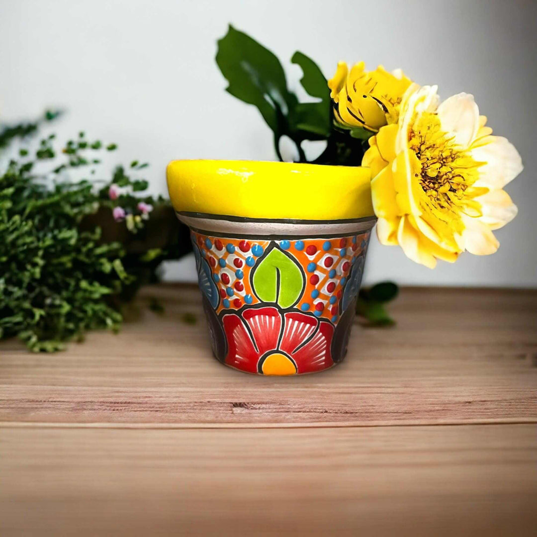 Mini Talavera Flower Pot Set | Colorful Mexican Planters