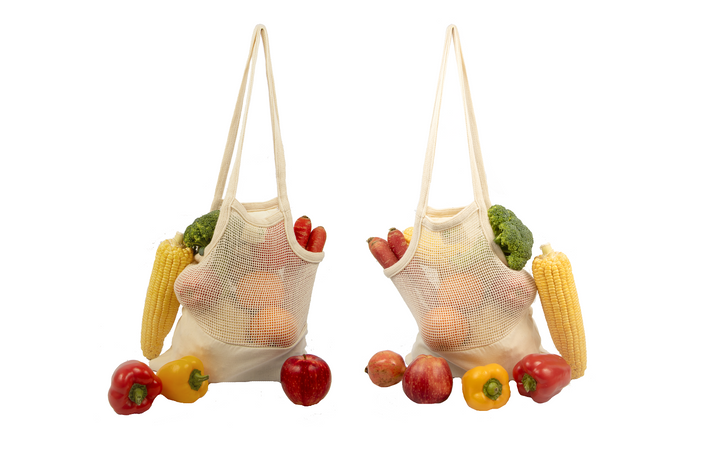 Mesh &amp; Fabric Tote Bag