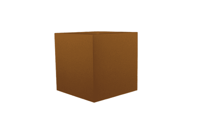 Montroy Square Fiberglass Planter in matte dark brown with a smooth texture and square minimalist design