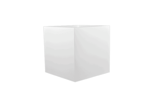 Montroy Square Fiberglass Planter in a smooth white finish with a clean, modern square shape and durable lightweight construction