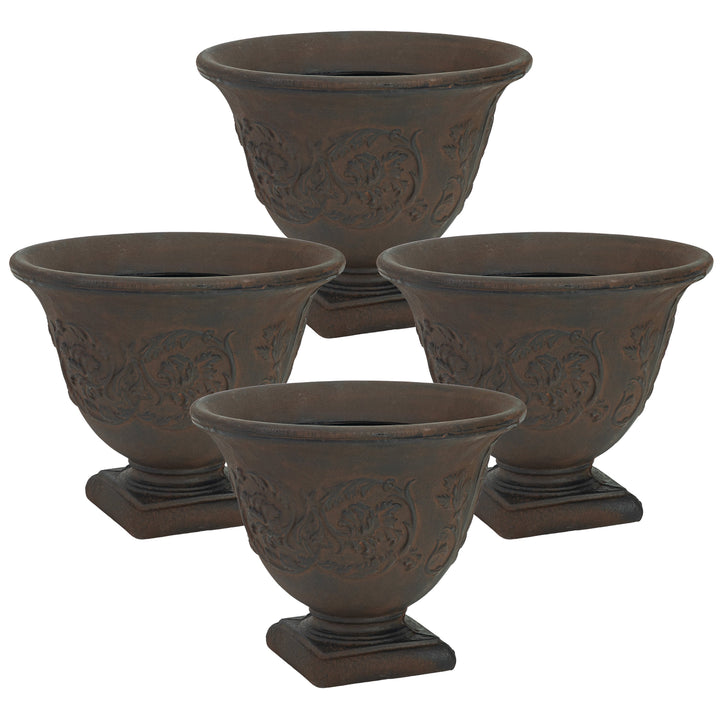 Darcy Polyresin Outdoor Pedestal Planter Urn - 16"