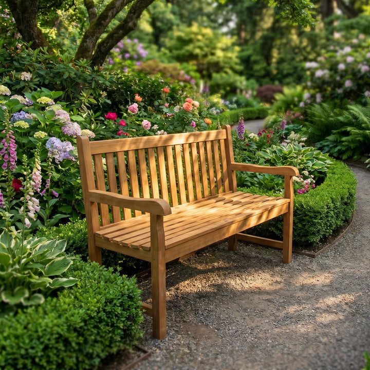2-Person Teak Patio Bench for Outside