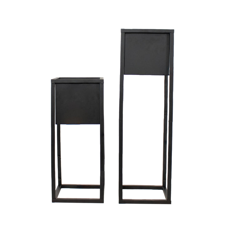 Modern Simplicity Metal Planter Boxes with Legs - 19.75" H and 27" H