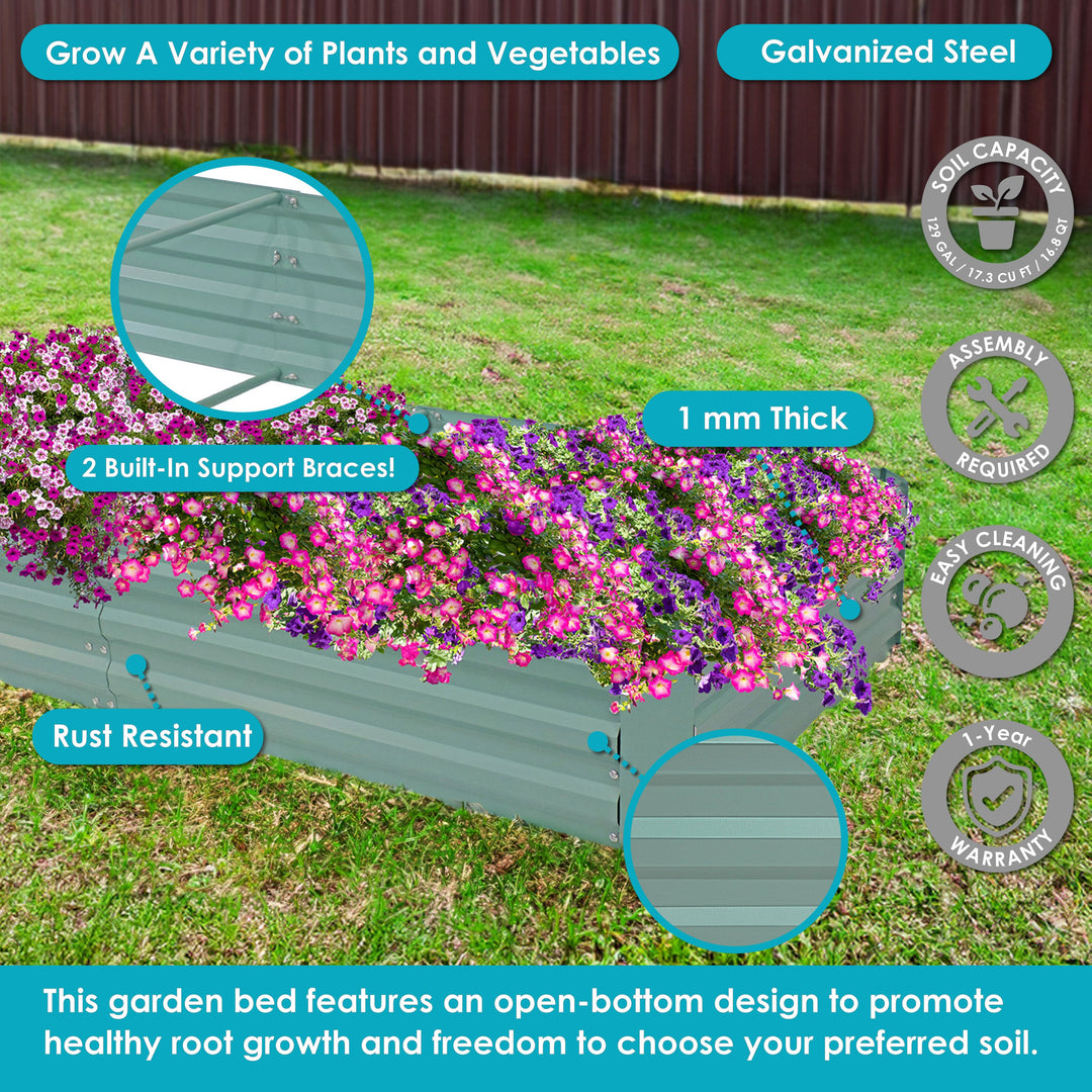 Galvanized Steel Rectangle Raised Garden Bed