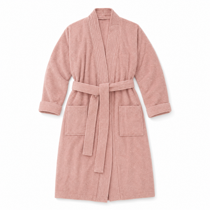 Turkish Cotton Terry Cloth Pleated Bathrobe