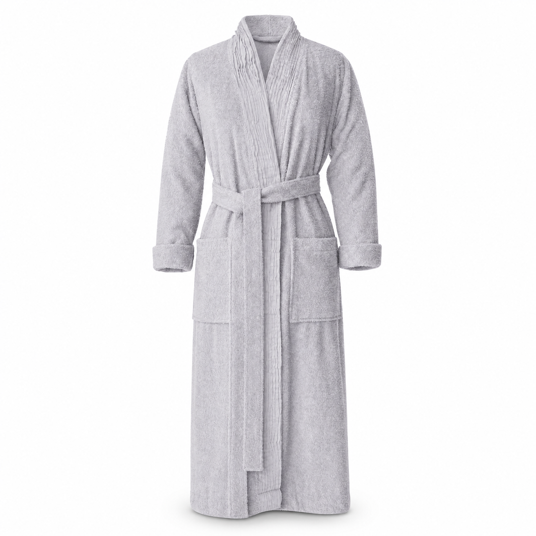 Turkish Cotton Terry Cloth Pleated Bathrobe