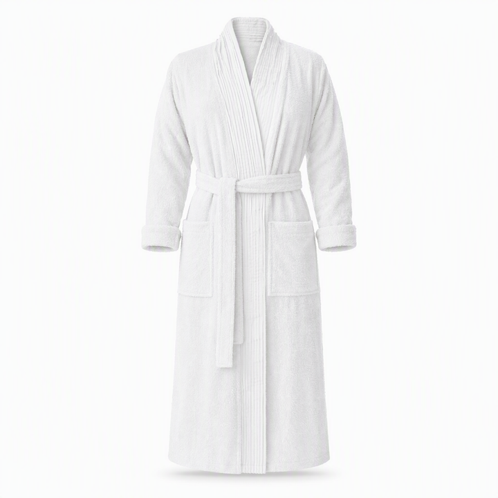 Turkish Cotton Terry Cloth Pleated Bathrobe