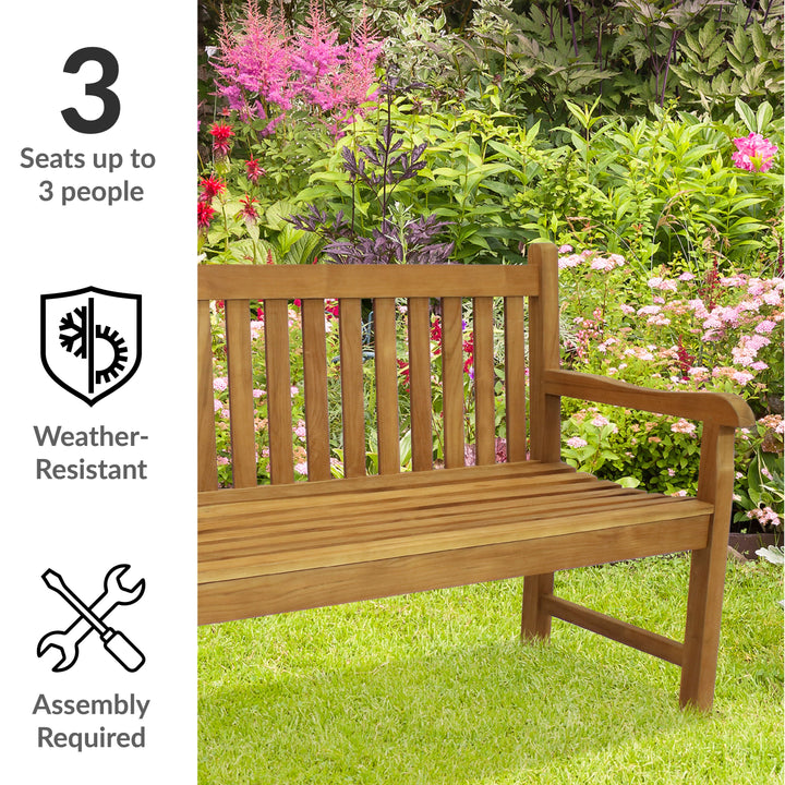 2-Person Teak Patio Bench for Outside