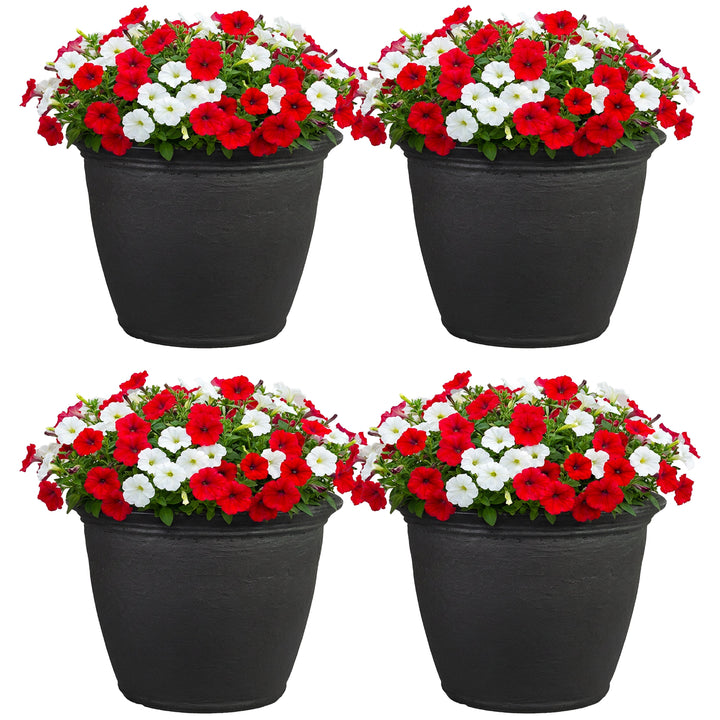 Anjelica Polyresin Large Round Outdoor Planter
