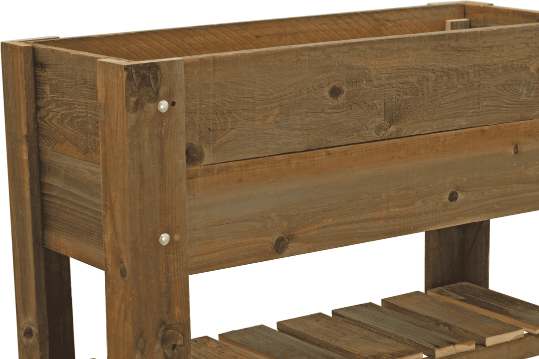 Raised /Elevated Redwood Bed Planter Box on Casters - Made in the U.S.A