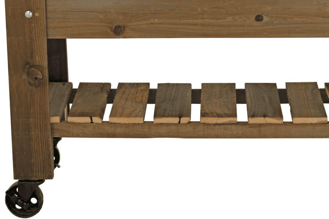 Raised /Elevated Redwood Bed Planter Box on Casters - Made in the U.S.A