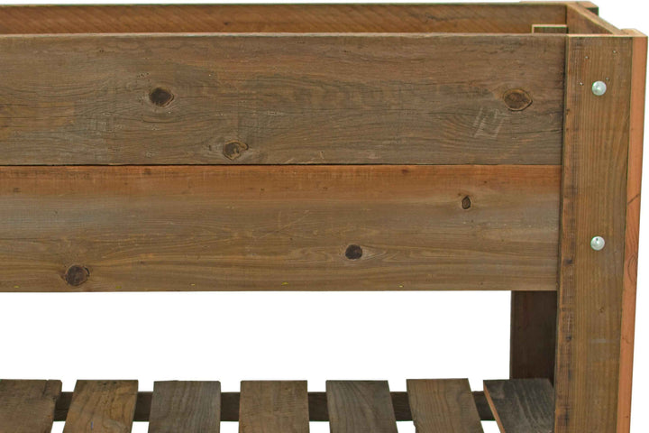 Raised /Elevated Redwood Bed Planter Box on Casters - Made in the U.S.A