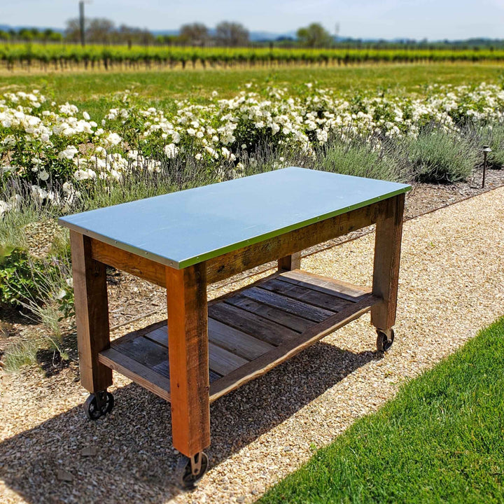 Redwood Potting Table Rolling Cart - Multiple Choice Available - Made in the U.S.A
