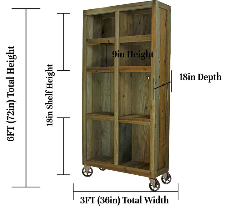 Rolling Redwood Storage Cabinet - Made in the U.S.A