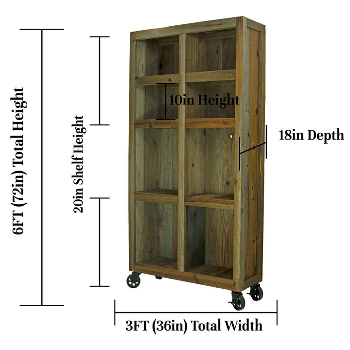 Rolling Redwood Storage Cabinet - Made in the U.S.A