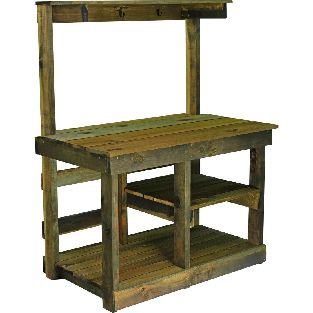 Rustic Redwood Gardening Workbench And Potting Table - Made in the U.S.A