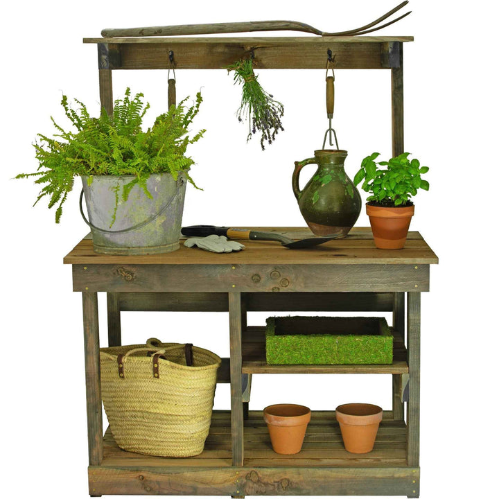 Rustic Redwood Gardening Workbench And Potting Table - Made in the U.S.A