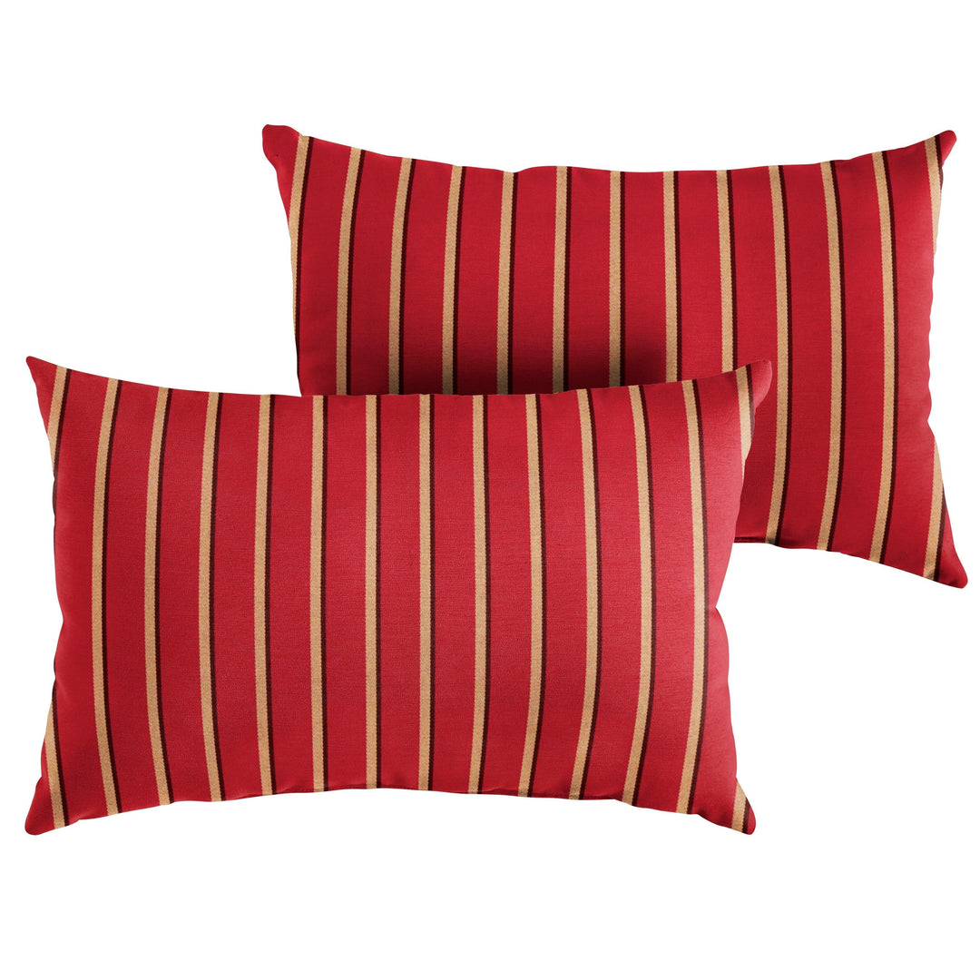 Sunbrella Hardwood Crimson Lumbar Pillow (Set of 2) - Comes in 5 Sizes - Made in the U.S.A