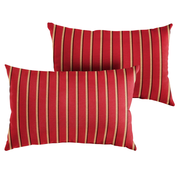 Sunbrella Hardwood Crimson Lumbar Pillow (Set of 2) - Comes in 5 Sizes - Made in the U.S.A
