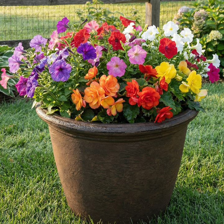 Anjelica Polyresin Large Round Outdoor Planter