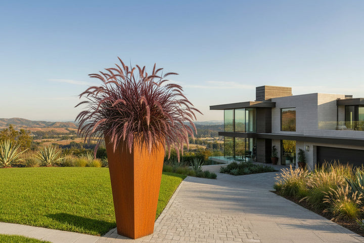 Corten Steel Tapered Planter - FREE SHIPPING!