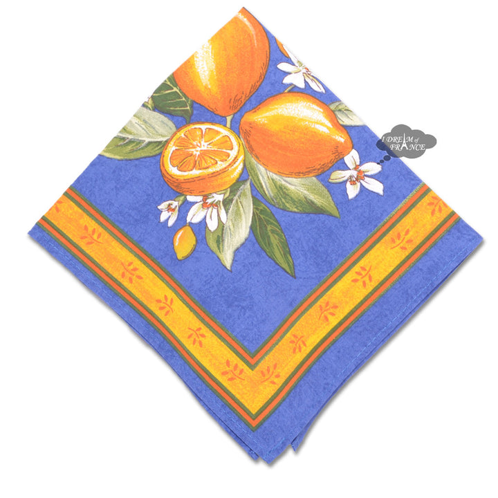 French Provencal napkin - Cotton - Lemons blue | Tissus Toselli - MADE IN FRANCE