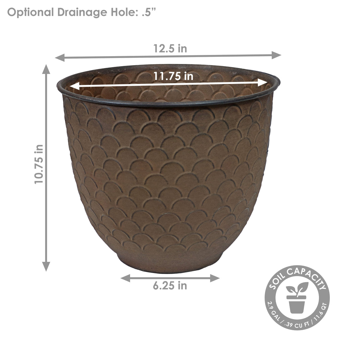 Dinah Metal Outdoor Plant Pots - 12.5"
