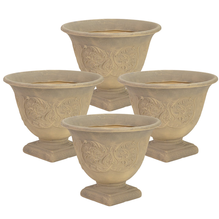 Darcy Polyresin Outdoor Pedestal Planter Urn - 16"