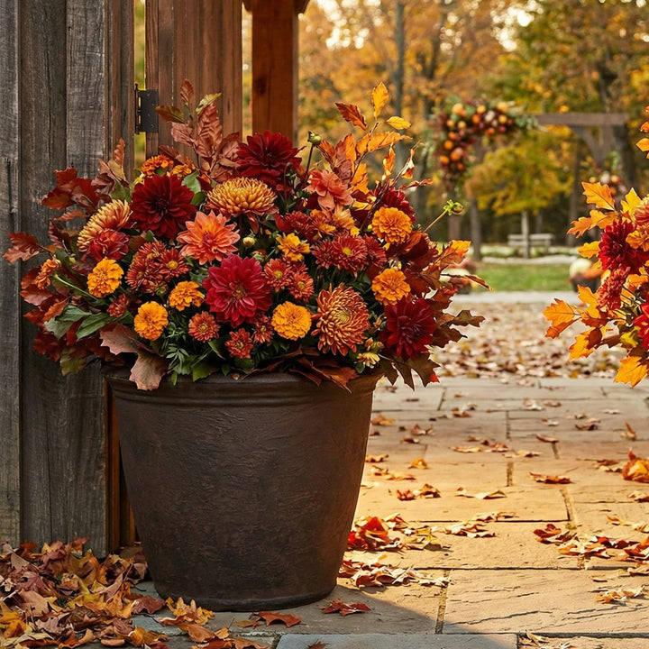 Anjelica Polyresin Large Round Outdoor Planter