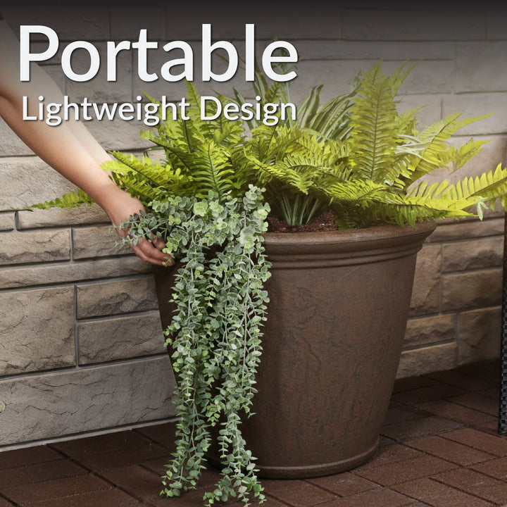 Anjelica Polyresin Large Round Outdoor Planter