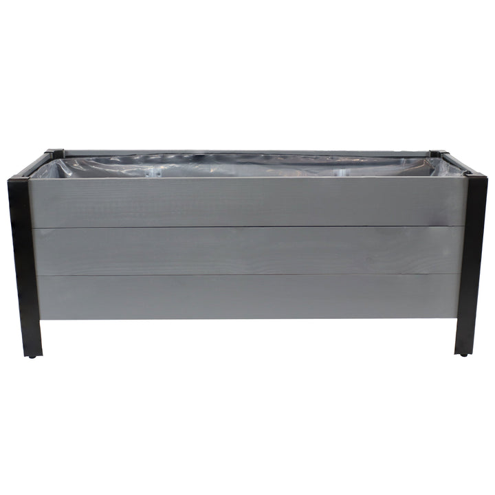 Sunnydaze Acacia Wood Raised Garden Bed Planter Box - 14.75" H