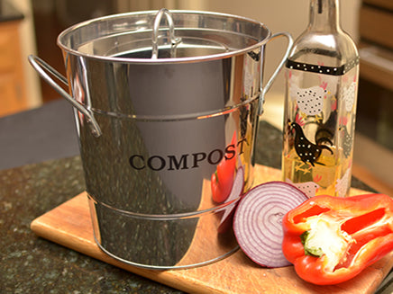 2-N-1 Kitchen Bucket Composter Available In 5 Great Colors