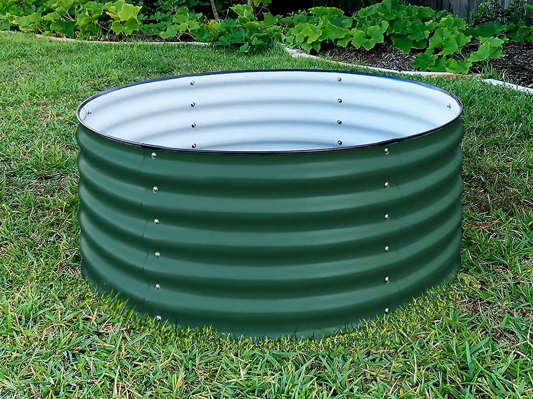 Vego Garden 17" Tall 42" Round Metal Raised Garden Bed