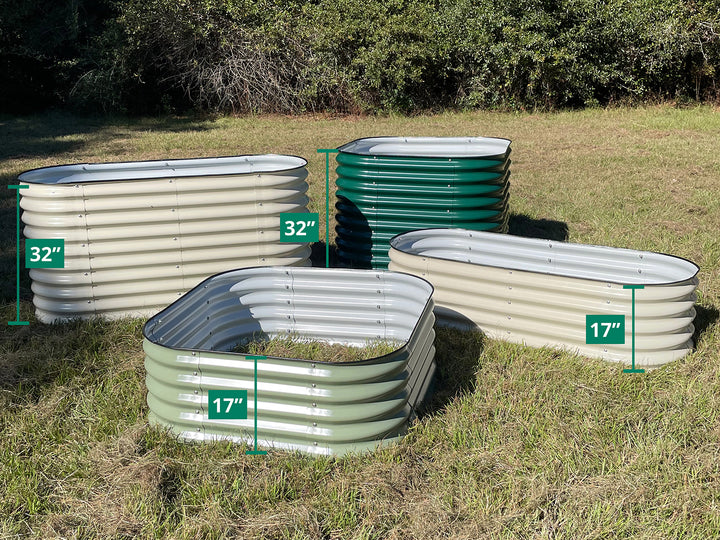 Vego Garden 32" Extra Tall 4 In 1 Modular Metal Raised Garden Bed Kit