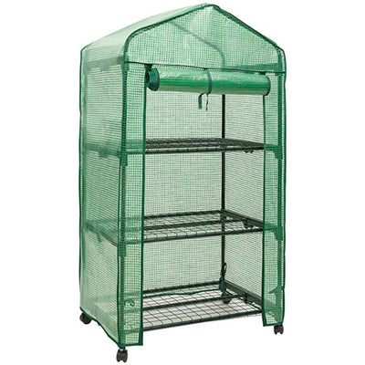 3 Tier Portable Rolling Greenhouse with Opaque Cover