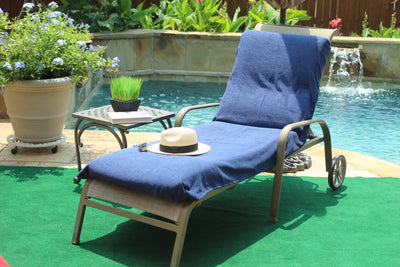 100% Premium Turkish Cotton Chaise Lounge Cover with Pockets - GreenLivingSupply-Store