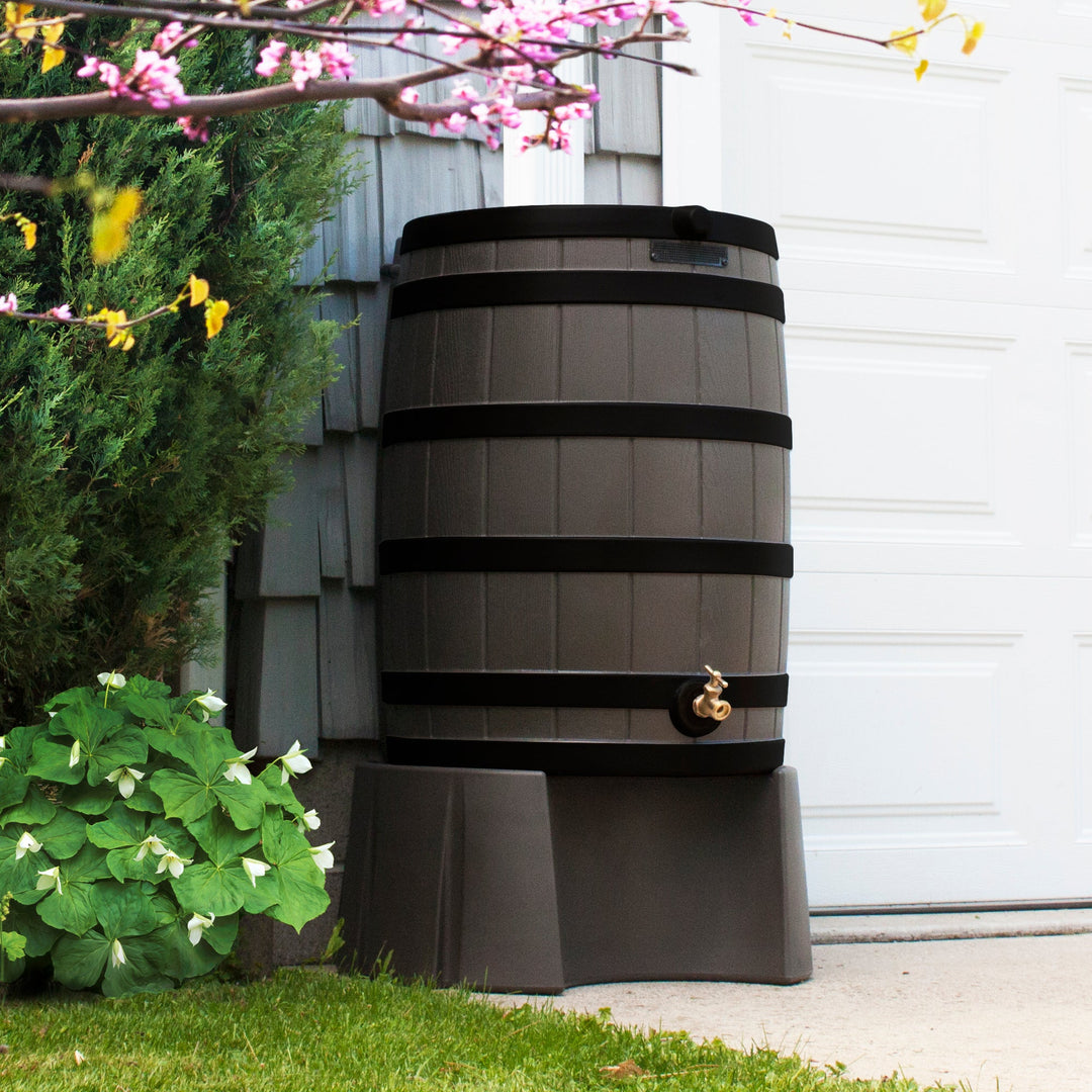 Rain Wizard 50 Gallon Rain Barrel with Darkened Ribs