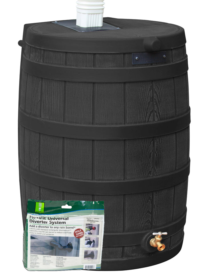 Rain Wizard 50 Gallon Rain Barrel with Diverter Kit Included