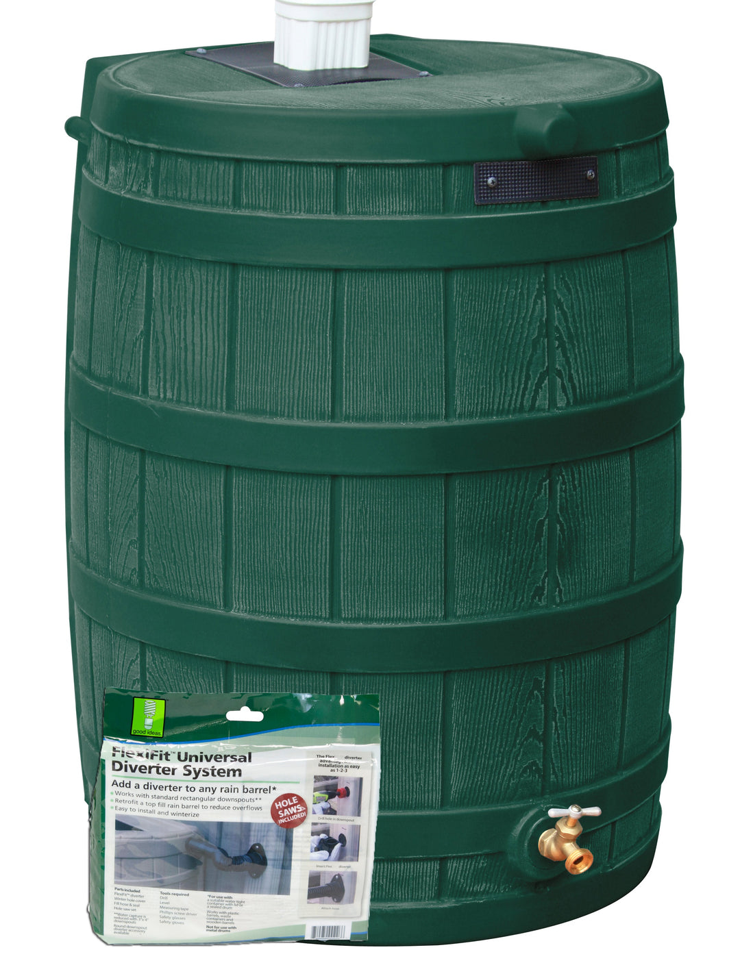 Rain Wizard 50 Gallon Rain Barrel with Diverter Kit Included