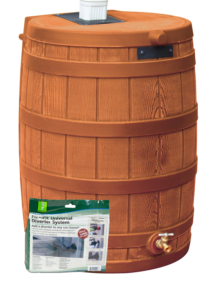 Rain Wizard 50 Gallon Rain Barrel with Diverter Kit Included