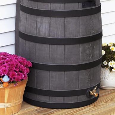 Rain Wizard 50 Gallon Rain Barrel with Darkened Ribs