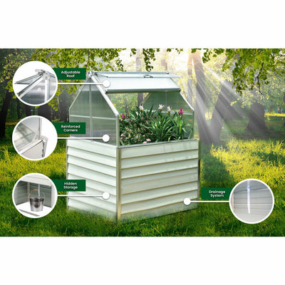 Copy of Hanover 5.5' Raised Garden Bed/Greenhouse, Double - 47"x47"x66.6"