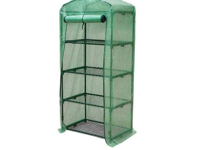 4 Tier Portable Rolling Greenhouse with Opaque Cover