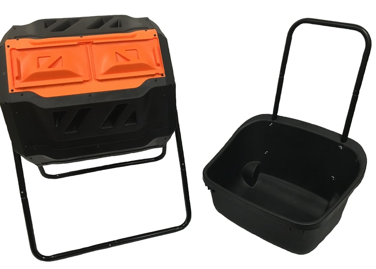GENESIS 42 Gallon Compost Tumbler with Maze Composting Cart